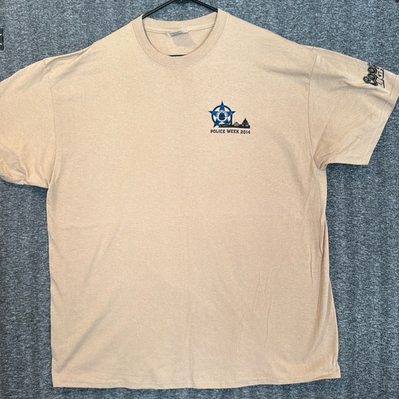 National police week 2014 T-shirt two XL tan - Picture 1 of 5